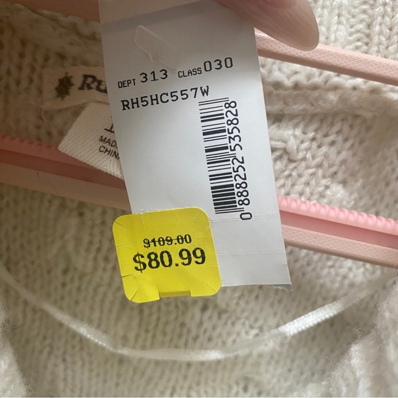 Ruff Hewn Cowl Neck Sweater Cream Grey Black Women's Size 1X - Picture 4 of 7